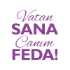 Vatan Sana Canım Feda Sticker17x17 Cm Mor