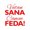 Vatan Sana Canım Feda Sticker17x17 Cm Kırmızı