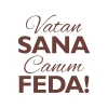 Vatan Sana Canım Feda Sticker17x17 Cm Kahverengi