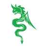 Ejderha Sticker 17x17 Cm Yeşil