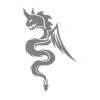 Ejderha Sticker 17x17 Cm Gri