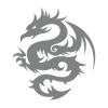 Ejderha Sticker 17x17 Cm Gri