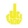 Fuck You Sticker 17x17 Cm Sarı