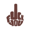 Fuck You Sticker 17x17 Cm Kahverengi