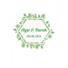 Yuvarlak Yeşil Yaprak Çelengi Etiketi Kına Nişan Düğün 3x3 cm özel etiket / 50 adet sticker