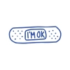 İm Ok Yarabandı Sticker17x17 Cm Mavi