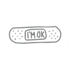 İm Ok Yarabandı Sticker17x17 Cm Gri