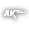 ak47 sticker17x17 Cm Beyaz