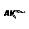 ak47 sticker17x17 Cm Siyah