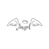 Angel Sticker 17x17 Cm Gri