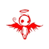 Korkunç Melek Sticker 17x17 Cm Kırmızı