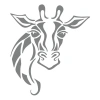 Zürafa Sticker 17x17 Cm Gri