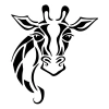 Zürafa Sticker 17x17 Cm Siyah