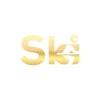 Ski Kayak Sticker 17x17 Cm Gold