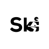 Ski Kayak Sticker 17x17 Cm Siyah