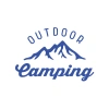 Outdoor Camping Sticker 17x17 Cm Mavi