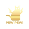 Pew Pew Kedi Sticker 17x17 Cm Gold