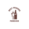 Best Friend Forever Sticker 17x17 Cm Kahverengi