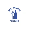 Best Friend Forever Sticker 17x17 Cm Mavi