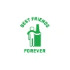 Best Friend Forever Sticker 17x17 Cm Yeşil