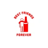 Best Friend Forever Sticker 17x17 Cm Kırmızı