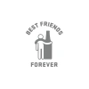 Best Friend Forever Sticker 17x17 Cm Gri