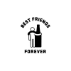 Best Friend Forever Sticker 17x17 Cm Siyah