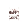 Happy Camper Sticker 17x17 Cm Kahverengi