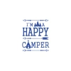Happy Camper Sticker 17x17 Cm Mavi