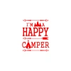 Happy Camper Sticker 17x17 Cm Kırmızı
