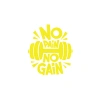 No Pai No Gain GYM Sticker 17x17 Cm Sarı