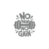 No Pai No Gain GYM Sticker 17x17 Cm Gri