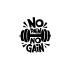 No Pai No Gain GYM Sticker 17x17 Cm Siyah