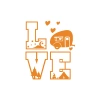 Love Sticker 17x17 Cm Turuncu