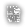 Love Sticker 17x17 Cm Beyaz