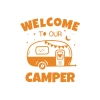 Welcome To Our Camper Sticker 17x17 Cm Turuncu