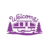 Welcome Karavan Sticker 17x17 Cm Mor