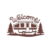 Welcome Karavan Sticker 17x17 Cm Kahverengi