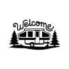 Welcome Karavan Sticker 17x17 Cm Siyah