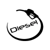 Diesel ve pompa Sticker 17x17 Cm Siyah