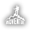 Adventure Dağcı Sticker 17x17 Cm Beyaz