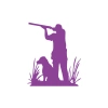 Avcı ve Av köpeği Sticker 17x17 Cm Mor