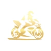 Motorcu Sticker 17x17 Cm Gold