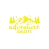 Adventure Awaits Sticker 17x17 Cm Sarı