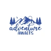 Adventure Awaits Sticker 17x17 Cm Mavi