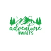 Adventure Awaits Sticker 17x17 Cm Yeşil