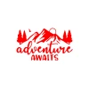 Adventure Awaits Sticker 17x17 Cm Kırmızı