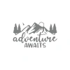 Adventure Awaits Sticker 17x17 Cm Gri
