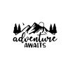 Adventure Awaits Sticker 17x17 Cm Siyah