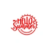 Hello Summer Sticker 17x17 Cm Kırmızı
